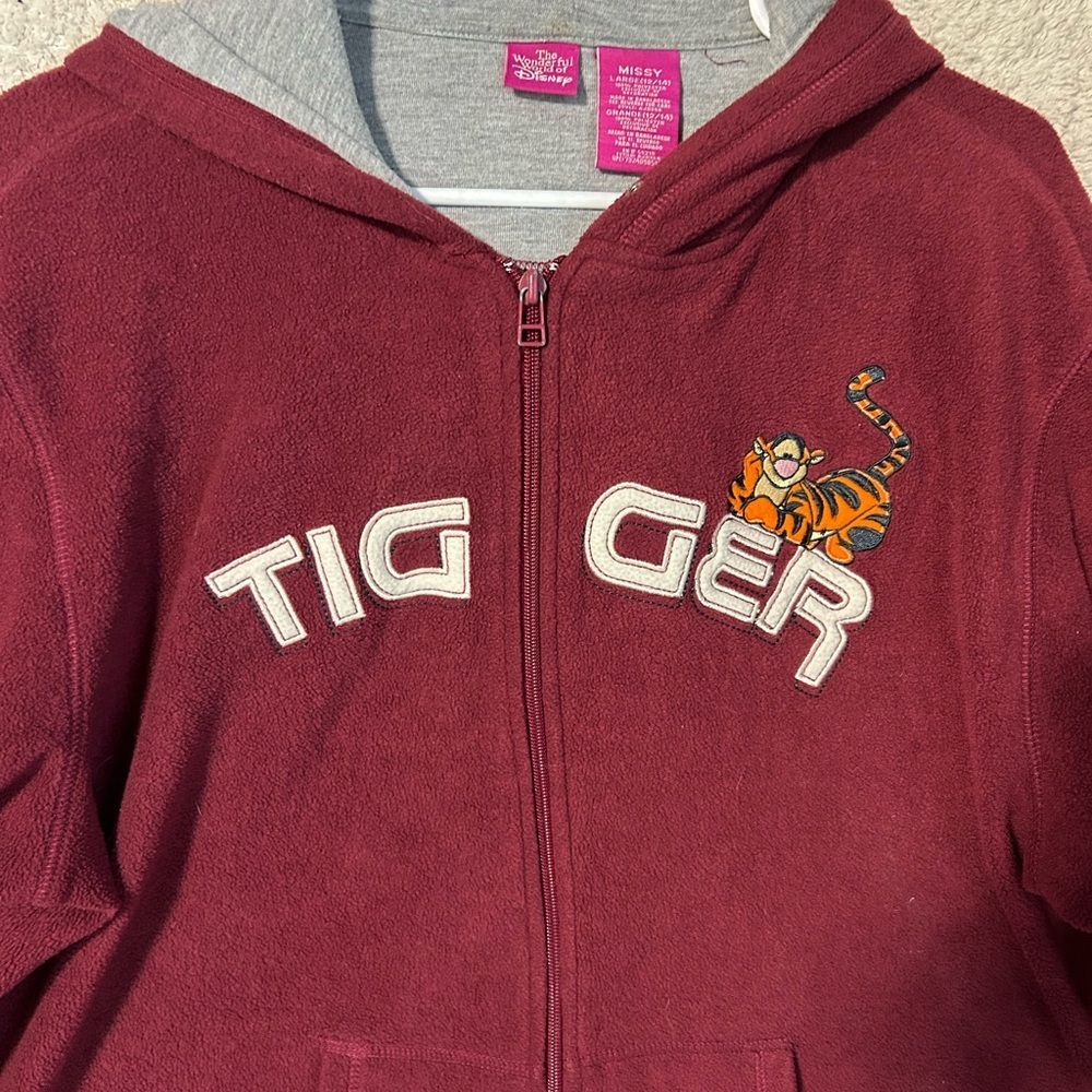 Vintage Tigger Embroidered Fleece Jacket Size Large 12-14. Disney Casual Comfort - Picture 6 of 11